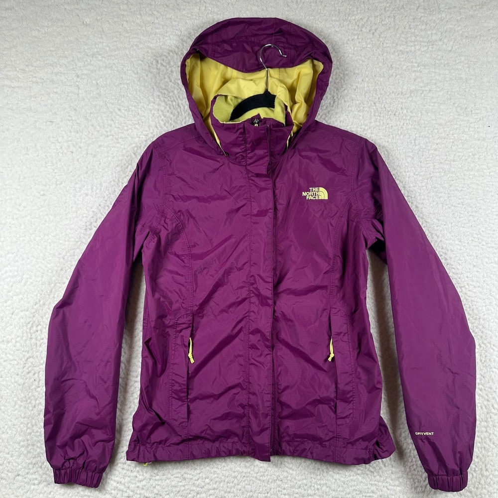 The North Face DryVent Rain Jacket Women Hooded Windbreaker S Purple Hiking